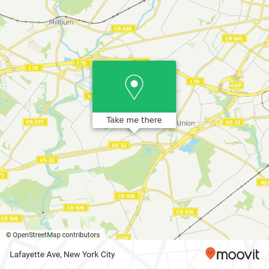 Mapa de Lafayette Ave, Union (TOWNLEY), NJ 07083