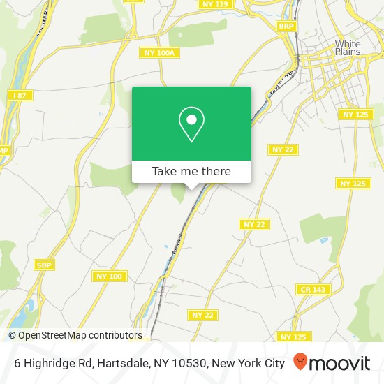 Mapa de 6 Highridge Rd, Hartsdale, NY 10530