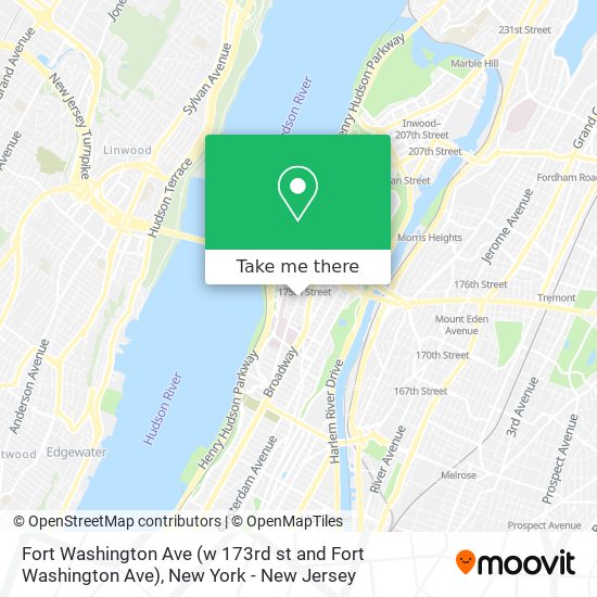 Fort Washington Ave (w 173rd st and Fort Washington Ave) map