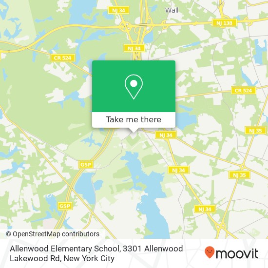 Allenwood Elementary School, 3301 Allenwood Lakewood Rd map