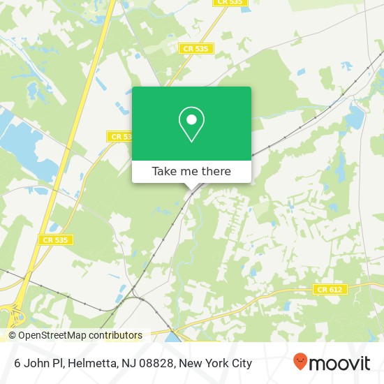 Mapa de 6 John Pl, Helmetta, NJ 08828