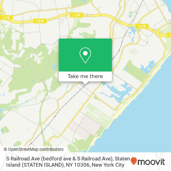 Mapa de S Railroad Ave (bedford ave & S Railroad Ave), Staten Island (STATEN ISLAND), NY 10306