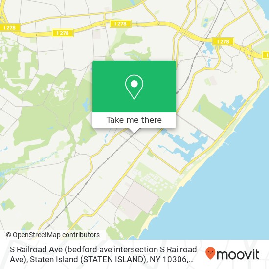 Mapa de S Railroad Ave (bedford ave intersection S Railroad Ave), Staten Island (STATEN ISLAND), NY 10306