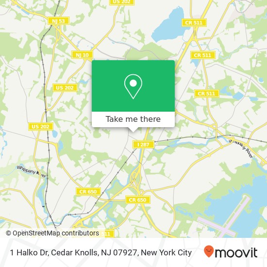 Mapa de 1 Halko Dr, Cedar Knolls, NJ 07927