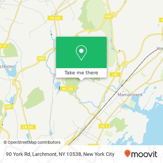 Mapa de 90 York Rd, Larchmont, NY 10538