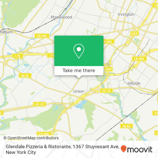 Glendale Pizzeria & Ristorante, 1367 Stuyvesant Ave map
