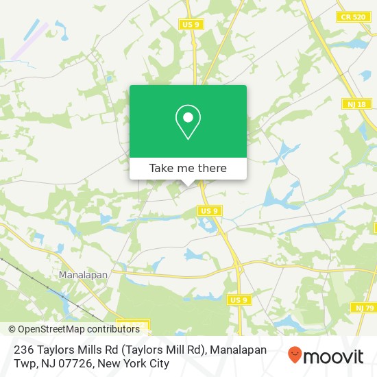 236 Taylors Mills Rd (Taylors Mill Rd), Manalapan Twp, NJ 07726 map