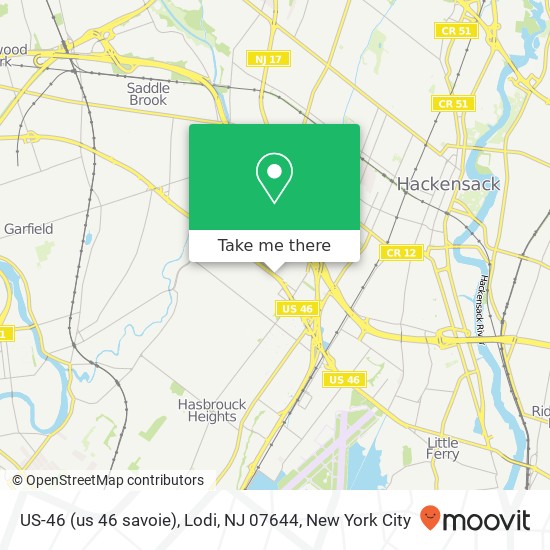 Mapa de US-46 (us 46 savoie), Lodi, NJ 07644