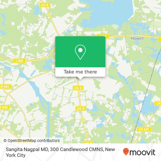 Sangita Nagpal MD, 300 Candlewood CMNS map