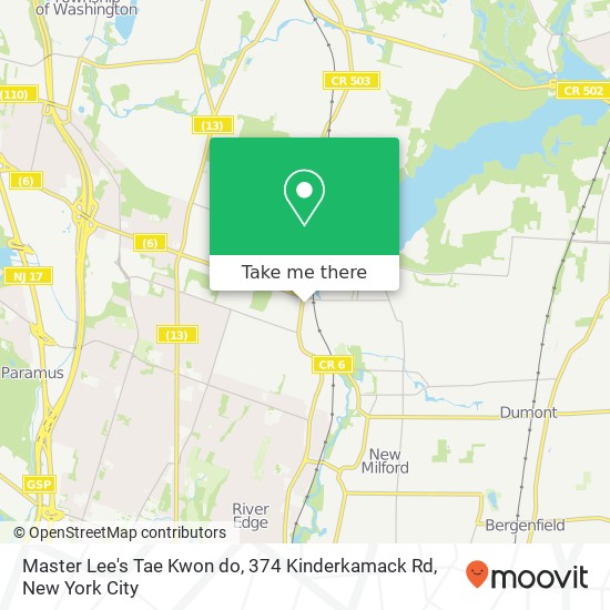 Mapa de Master Lee's Tae Kwon do, 374 Kinderkamack Rd