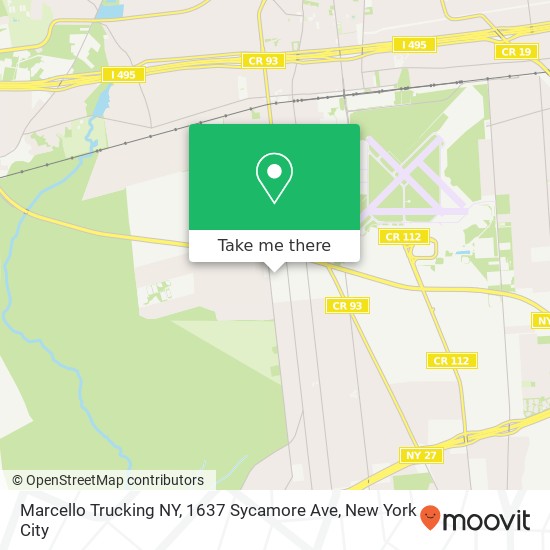 Mapa de Marcello Trucking NY, 1637 Sycamore Ave