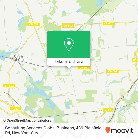 Mapa de Consulting Services Global Business, 489 Plainfield Rd