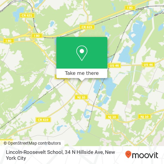 Mapa de Lincoln-Roosevelt School, 34 N Hillside Ave