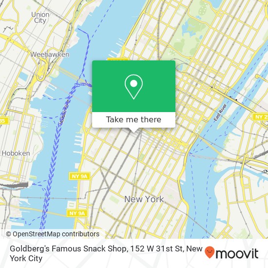Mapa de Goldberg's Famous Snack Shop, 152 W 31st St