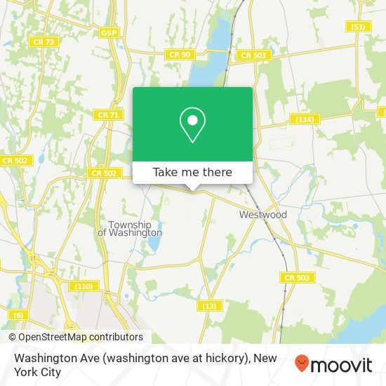 Washington Ave (washington ave at hickory), Washington Twp, NJ 07676 map