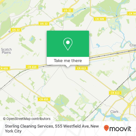 Mapa de Sterling Cleaning Services, 555 Westfield Ave