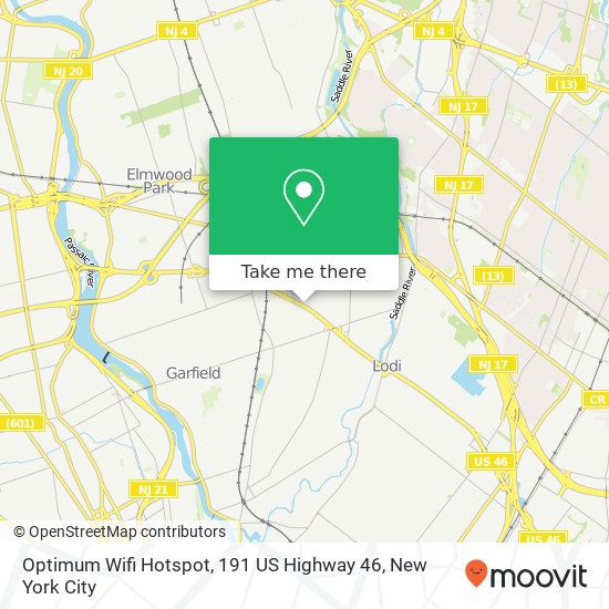 Mapa de Optimum Wifi Hotspot, 191 US Highway 46