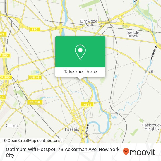 Mapa de Optimum Wifi Hotspot, 79 Ackerman Ave