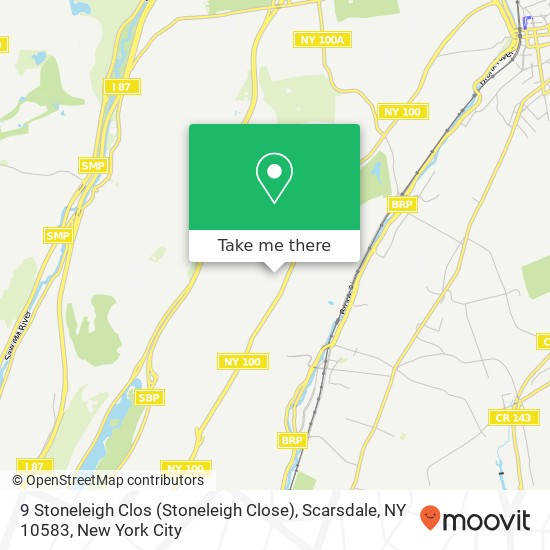 Mapa de 9 Stoneleigh Clos (Stoneleigh Close), Scarsdale, NY 10583