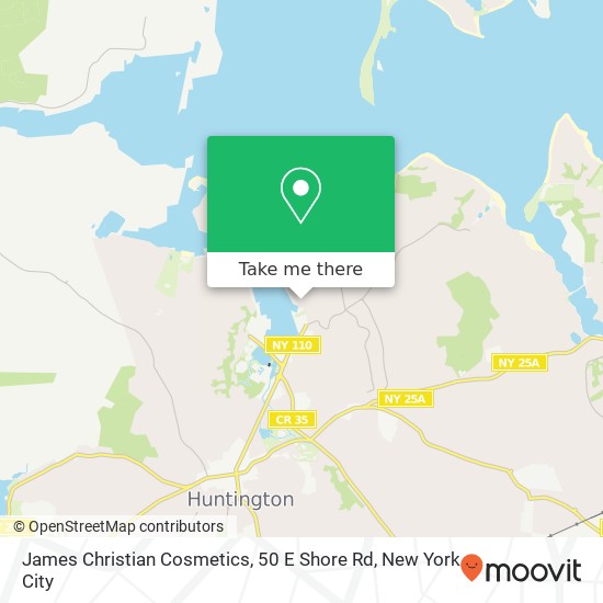 Mapa de James Christian Cosmetics, 50 E Shore Rd