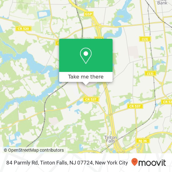 84 Parmly Rd, Tinton Falls, NJ 07724 map