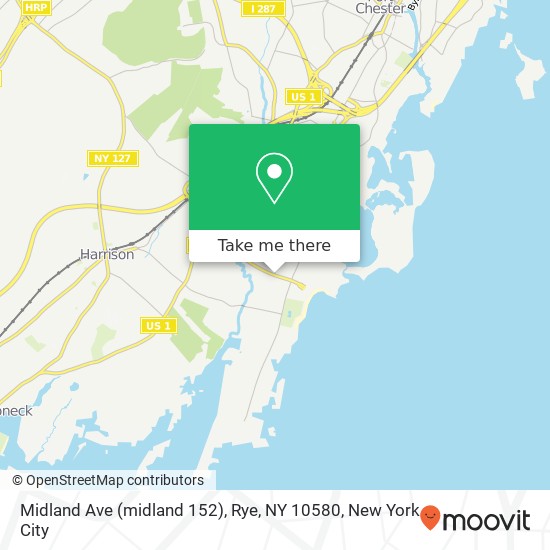 Mapa de Midland Ave (midland 152), Rye, NY 10580
