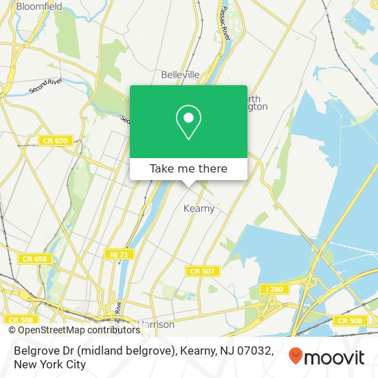 Belgrove Dr (midland belgrove), Kearny, NJ 07032 map
