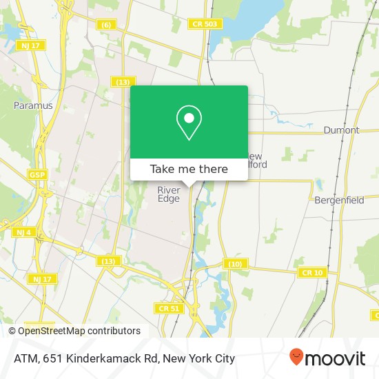 Mapa de ATM, 651 Kinderkamack Rd