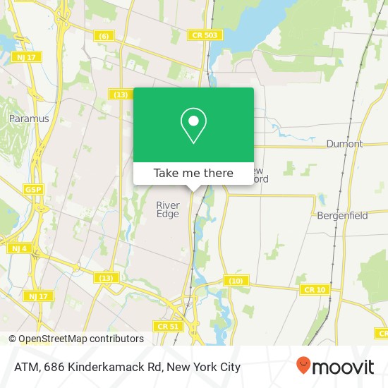 Mapa de ATM, 686 Kinderkamack Rd