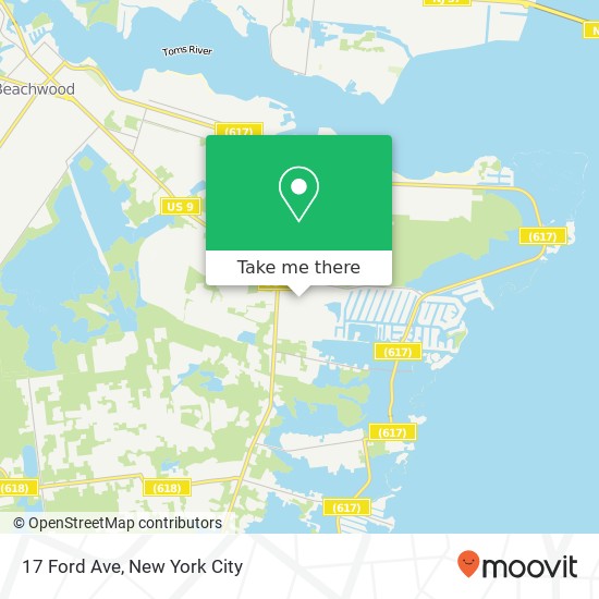 Mapa de 17 Ford Ave, Bayville, NJ 08721