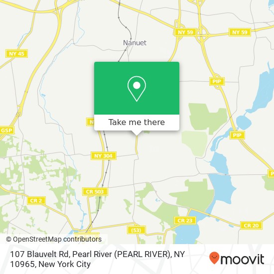 Mapa de 107 Blauvelt Rd, Pearl River (PEARL RIVER), NY 10965
