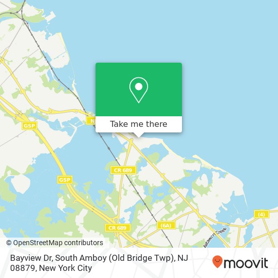 Mapa de Bayview Dr, South Amboy (Old Bridge Twp), NJ 08879