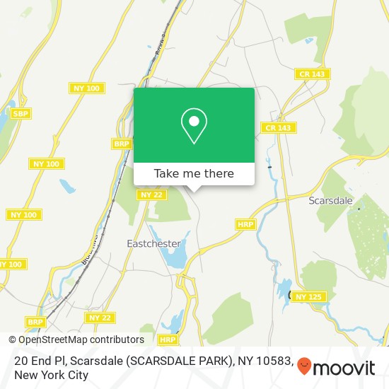 Mapa de 20 End Pl, Scarsdale (SCARSDALE PARK), NY 10583