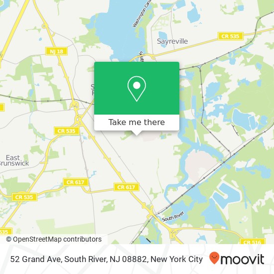 Mapa de 52 Grand Ave, South River, NJ 08882