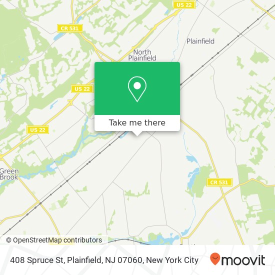 Mapa de 408 Spruce St, Plainfield, NJ 07060