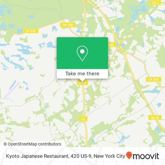 Mapa de Kyoto Japanese Restaurant, 420 US-9