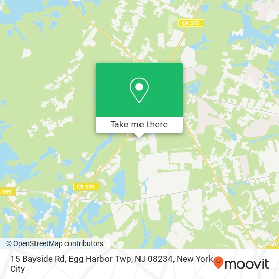 Mapa de 15 Bayside Rd, Egg Harbor Twp, NJ 08234