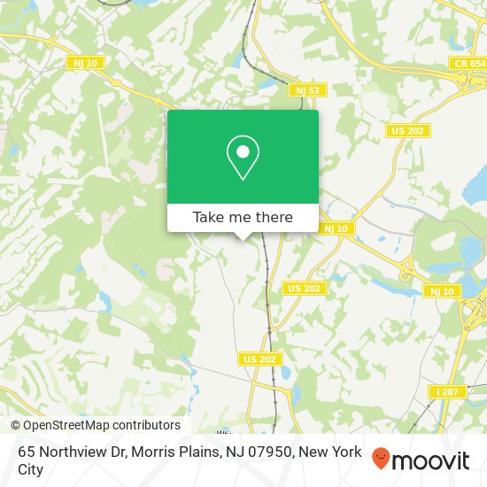 Mapa de 65 Northview Dr, Morris Plains, NJ 07950