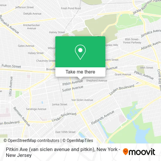 Mapa de Pitkin Ave (van siclen avenue and pitkin)