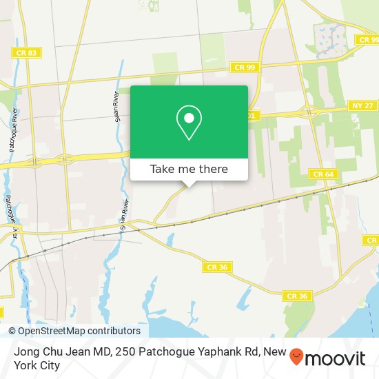 Mapa de Jong Chu Jean MD, 250 Patchogue Yaphank Rd