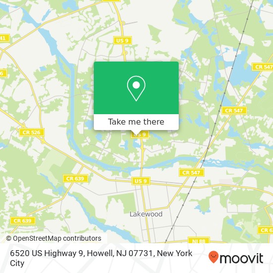 Mapa de 6520 US Highway 9, Howell, NJ 07731