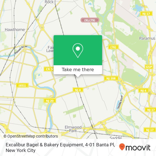 Mapa de Excalibur Bagel & Bakery Equipment, 4-01 Banta Pl