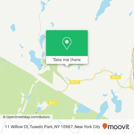 Mapa de 11 Willow Ct, Tuxedo Park, NY 10987