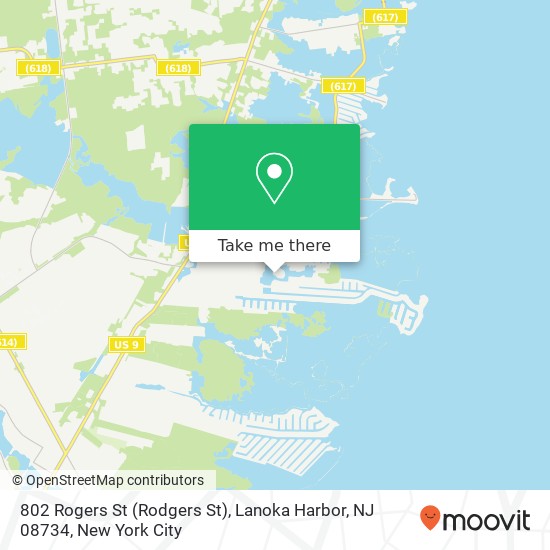 Mapa de 802 Rogers St (Rodgers St), Lanoka Harbor, NJ 08734