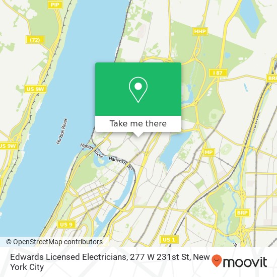 Mapa de Edwards Licensed Electricians, 277 W 231st St