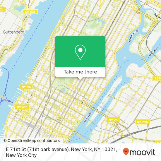 E 71st St (71st park avenue), New York, NY 10021 map