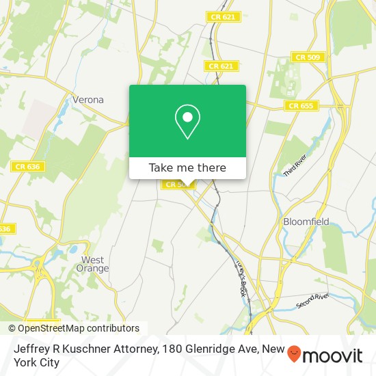 Mapa de Jeffrey R Kuschner Attorney, 180 Glenridge Ave