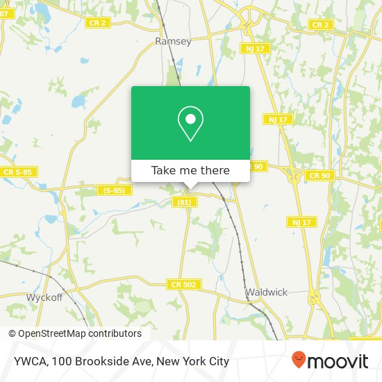 Mapa de YWCA, 100 Brookside Ave