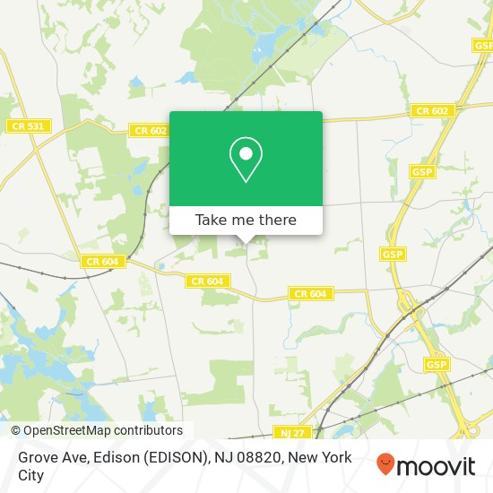 Mapa de Grove Ave, Edison (EDISON), NJ 08820