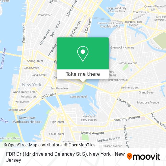 FDR Dr (fdr drive and Delancey St S) map